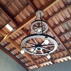 Luminária Roda De Carroça Rústico 4 Lp 2 Andares 110/200v