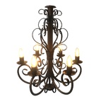 Luminária Rústica De De Ferro Artesanal Com Cúpulas De Vidro