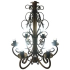 Luminária Rústica De De Ferro Artesanal Com Cúpulas De Vidro