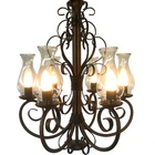 Luminária Rústica De De Ferro Artesanal Com Cúpulas De Vidro