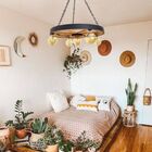 Luminária Rustica Roda De Carroça Pendente Lustre De Teto 3 B