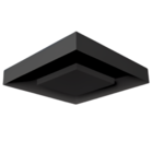 Luminária Sobrepor Plafon teto 40x40cm Preto Quadrado Luz Ind