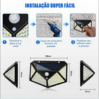 Luminaria Solar 100 Leds Sensor Presença Andarela 4 Und