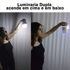 Luminaria Solar 2 Em 1 Lanterna Duplo Led Gancho Pendurar