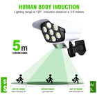 Luminaria Solar 2 Unidades Camera Falsa 77 Leds 3 Funções Con