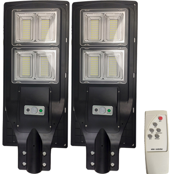 Luminaria Solar 2 Unidades Poste 240w Led Controle E Sensor Timer