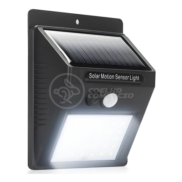 Luminária Solar 30 Leds Sensor De Movimento Lâmpada Á Prova D