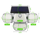 Luminaria Solar 360 Led 4 Cabeças Articulada Sensor De Movime
