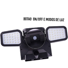 Luminaria Solar 74 Leds 3 Cabeças Parede Sensor Proximidade A