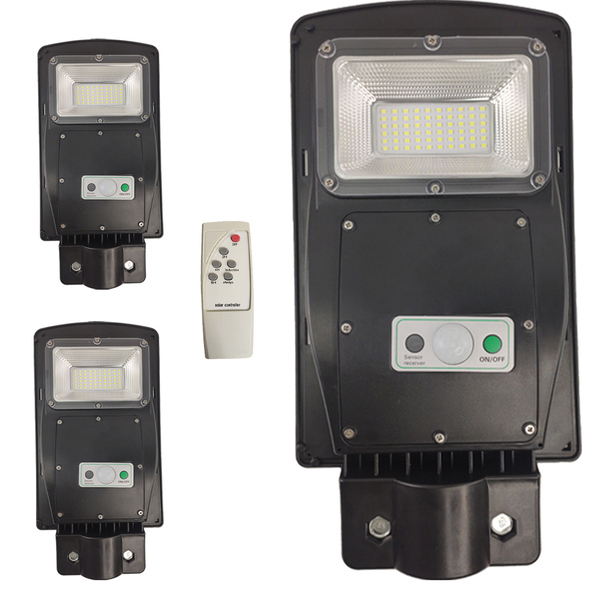 Luminaria Solar  60w Poste Led 3 Und Controle E Sensor De Mov