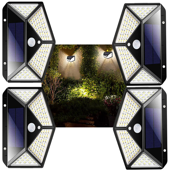 Luminaria Solar Andarela 100 Leds 4 Unid Iluminaçao