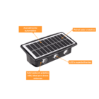 Luminária Solar Arandela Externa 6 Fachos Led 6w Luz Amarela