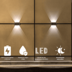 Luminária Solar Arandela Externa 6 Fachos Led 6w Luz Amarela