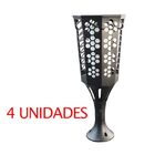 Luminaria Solar Arandela Tocha Fogo Jardim Espeto 3 Em 1 Luz