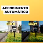 Luminária Solar Balizador Espeto De Jardim Colonial Preto Dec