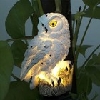 Luminaria Solar Coruja Jardim Quintal Decoraçao Casa Resisten