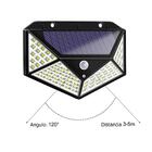 Luminária Solar Kit 100 Leds Branco Quente 3 Unidades Parede