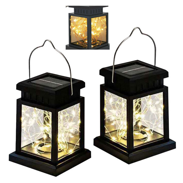 Luminaria Solar Kit 2 Unidades Led Decorativo Varanda Casa Qu