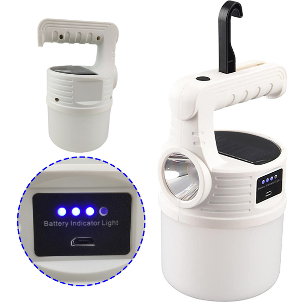 Luminaria Solar Lanterna 2 Em 1 Duplo Led Fonte De Luz Portat