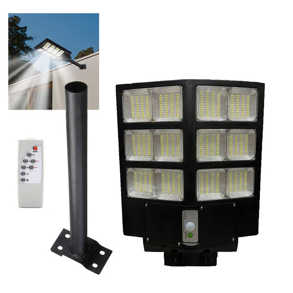Luminaria Solar Led 600w Kit Suporte Refletor Sensor Presença