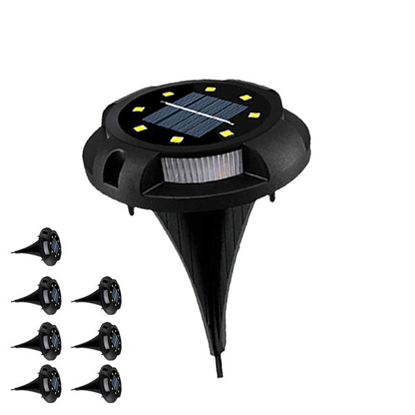 Luminaria Solar Led Energia Grama Kit Com 8 Unds Espeto Recar