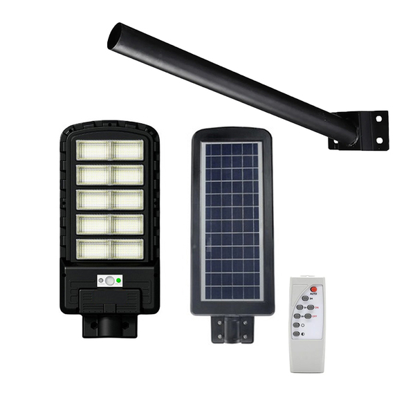 Luminaria Solar Led Poste 500w Kit Suporte Refletor Sensor Movimento
