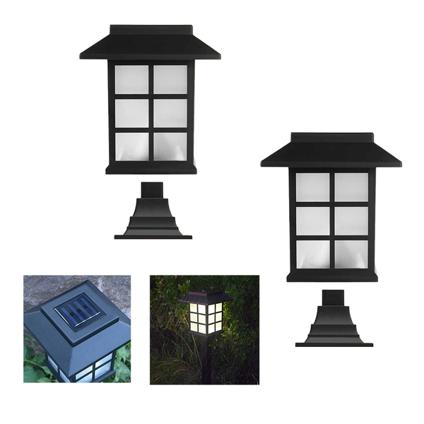Luminaria Solar Oriental Espeto Led Kit 2 Unidades Jardim Quintal