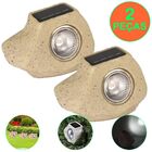 Luminária Solar Para Jardim Pedra 2 Peças Cbrn13203