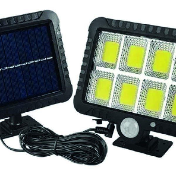 Luminária Solar Parede 120 Cob Sensor Presença 3 Funções 6 Tr