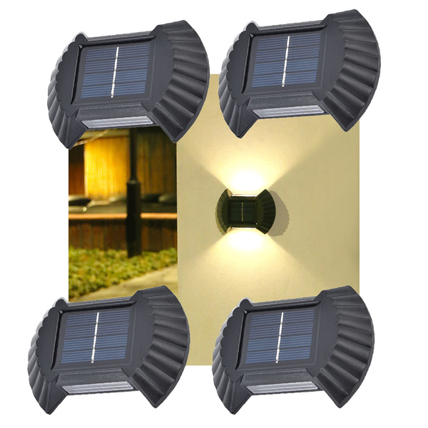 Luminaria Solar Parede Led Arandela Spot Balizador 4 Und Enfe