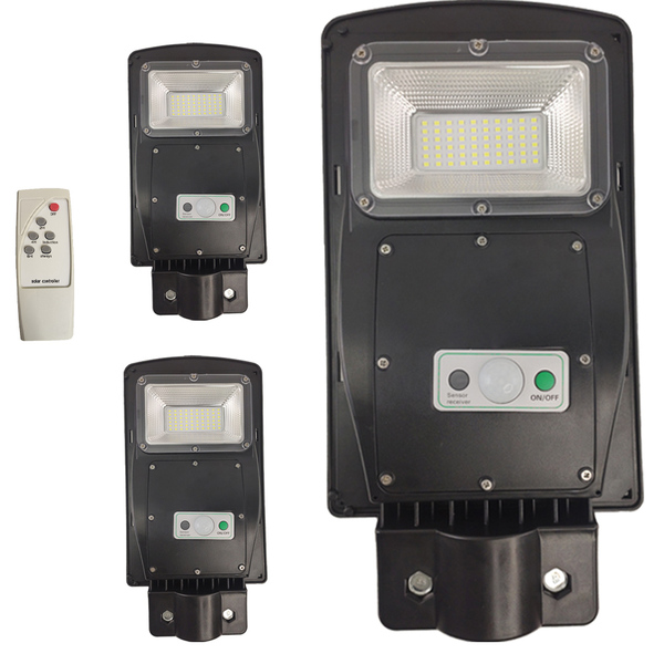 Luminaria Solar Poste 60w Led 3 Und Controle E Sensor De Movi