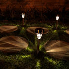 Luminária Solar Poste Balizador De Jardim Aço Inox Super Led