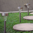 Luminária Solar Poste Balizador De Jardim Aço Inox Super Led