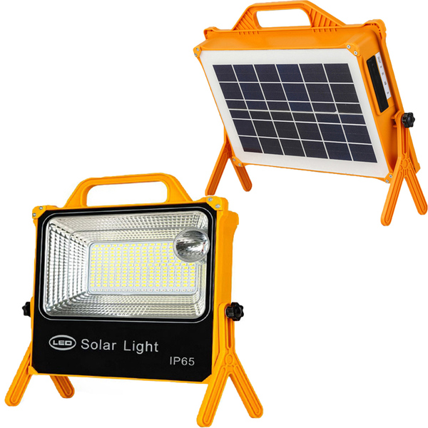 Luminaria Solar Refletor Portatil 100w Painel Placa Carrega C