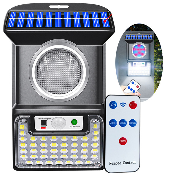 Luminaria Solar Refletor Spot Controle Balizador Sensor De Pr