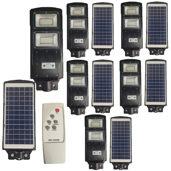 Luminaria Solar Sensor Movimento 120w Led Controle Kit 6 Und