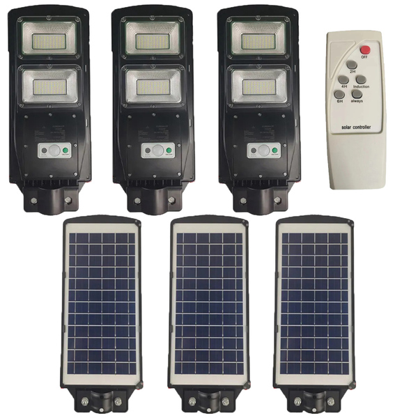 Luminaria Solar Sensor Movimento Kit 6 Und Led 120w Controle
