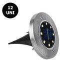 Luminaria Solar Spot Jardim 8 Leds Espeto Grama Kit 12 Uni Il
