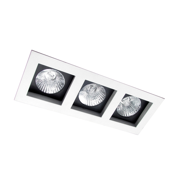 Luminária Spot Embutir Flat 03 E27 Par 20 Preto - 5019/3 Pt