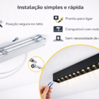 Luminaria Spot Led Sobrepor 20w 10 Focos Preto Luz Quente 300