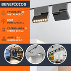 Luminária Spot Pontual Direcionável 10w Trilho Magnético Bran