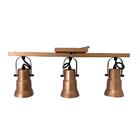 Luminaria Spot Trilho 3 Lâmpadas Direcionáveis Cobre Com Preto