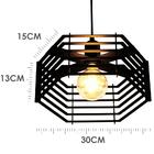 Luminária Steampunk Hexa Plate Industrial Horizontal Soq: E27