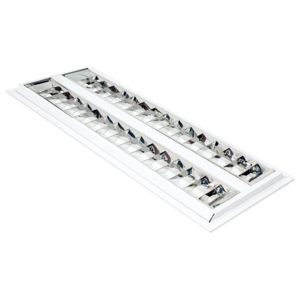 Luminária Td 60 Embutir 2x14w T5 4000k Bivolt Aletada Taschib