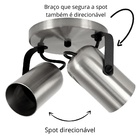 Luminária Teto 2 Spots Direcionáveis Focus Fit Dourado 1282