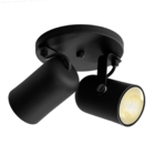 Luminária Teto 2 Spots Direcionáveis Focus Fit Preto 1282