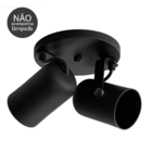 Luminária Teto 2 Spots Direcionáveis Focus Fit Preto 1282