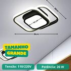 Luminária Teto Bivolt 110/220V 26W Moderna Plafon Led Quadrad