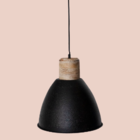 Luminaria Teto Ferro E Madeira Lelia - Preto