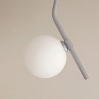 Luminária Teto Jabuticaba Inclinado Globo Vidro Quarto Prata